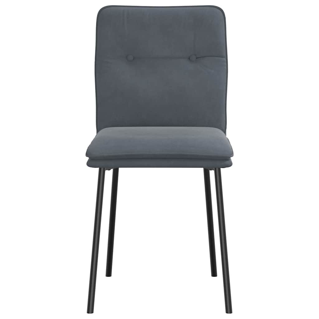 Chaises à manger lot de 4 Gris foncé Velours - XIOS