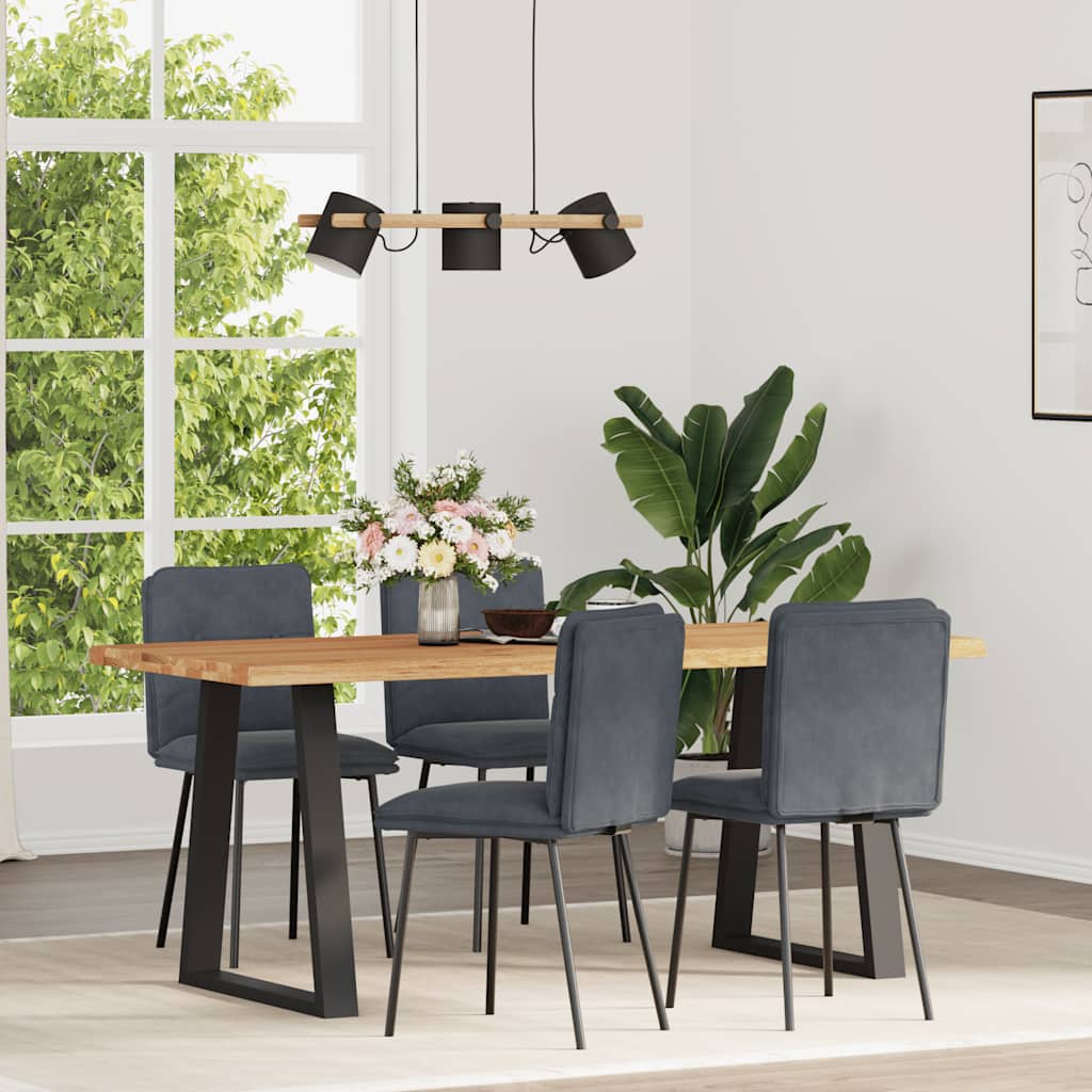 Chaises à manger lot de 4 Gris foncé Velours - XIOS