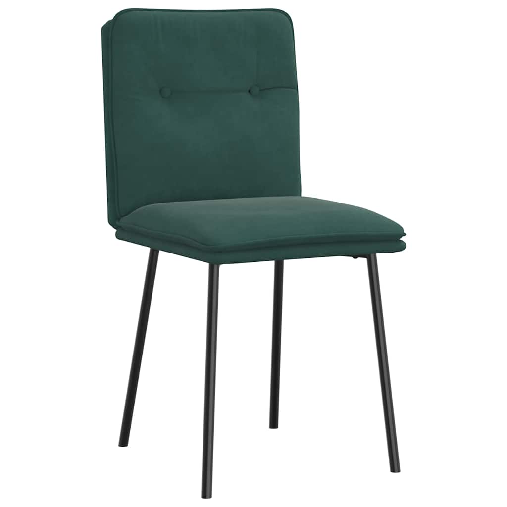 Chaises à manger lot de 4 Vert foncé Velours - XIOS