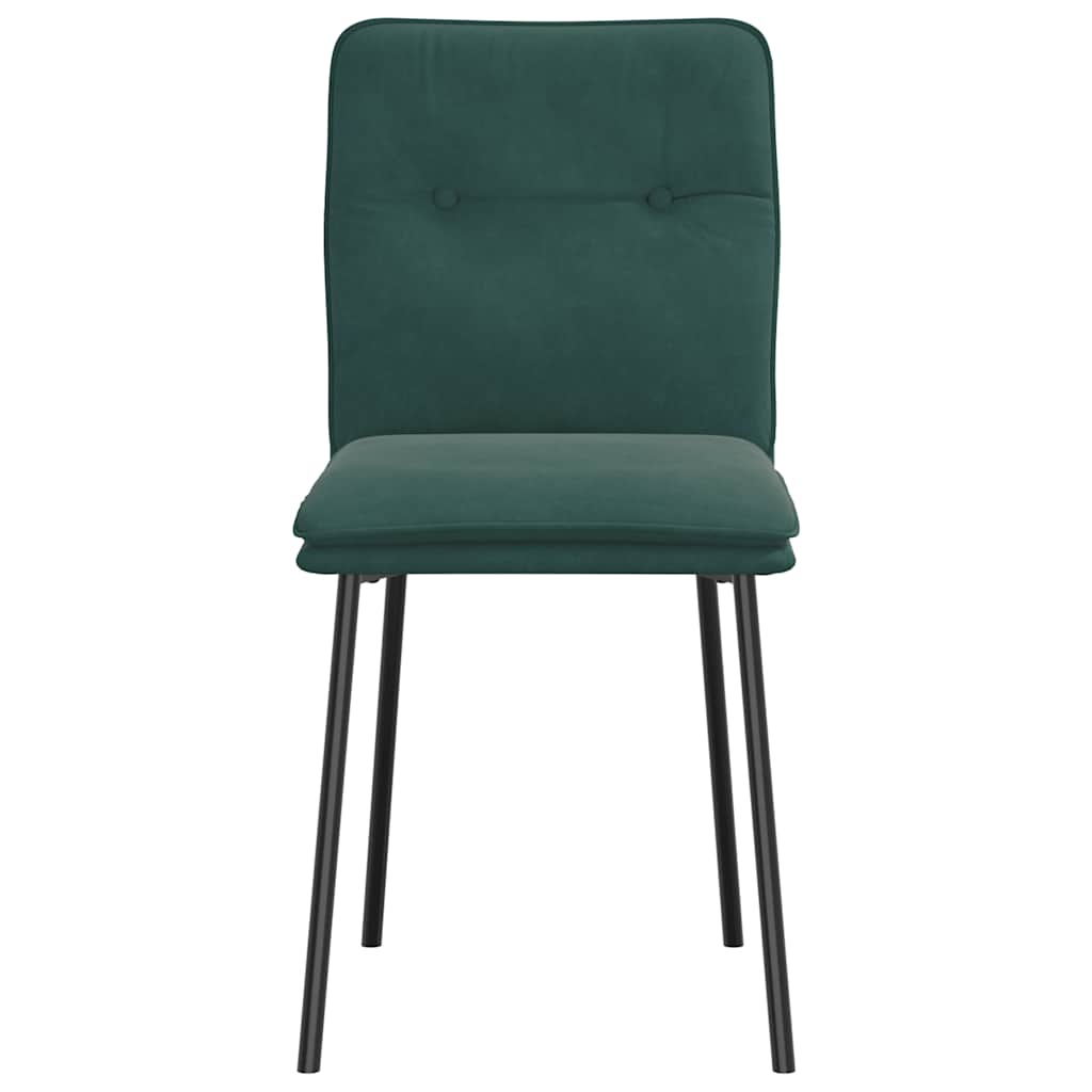 Chaises à manger lot de 4 Vert foncé Velours - XIOS