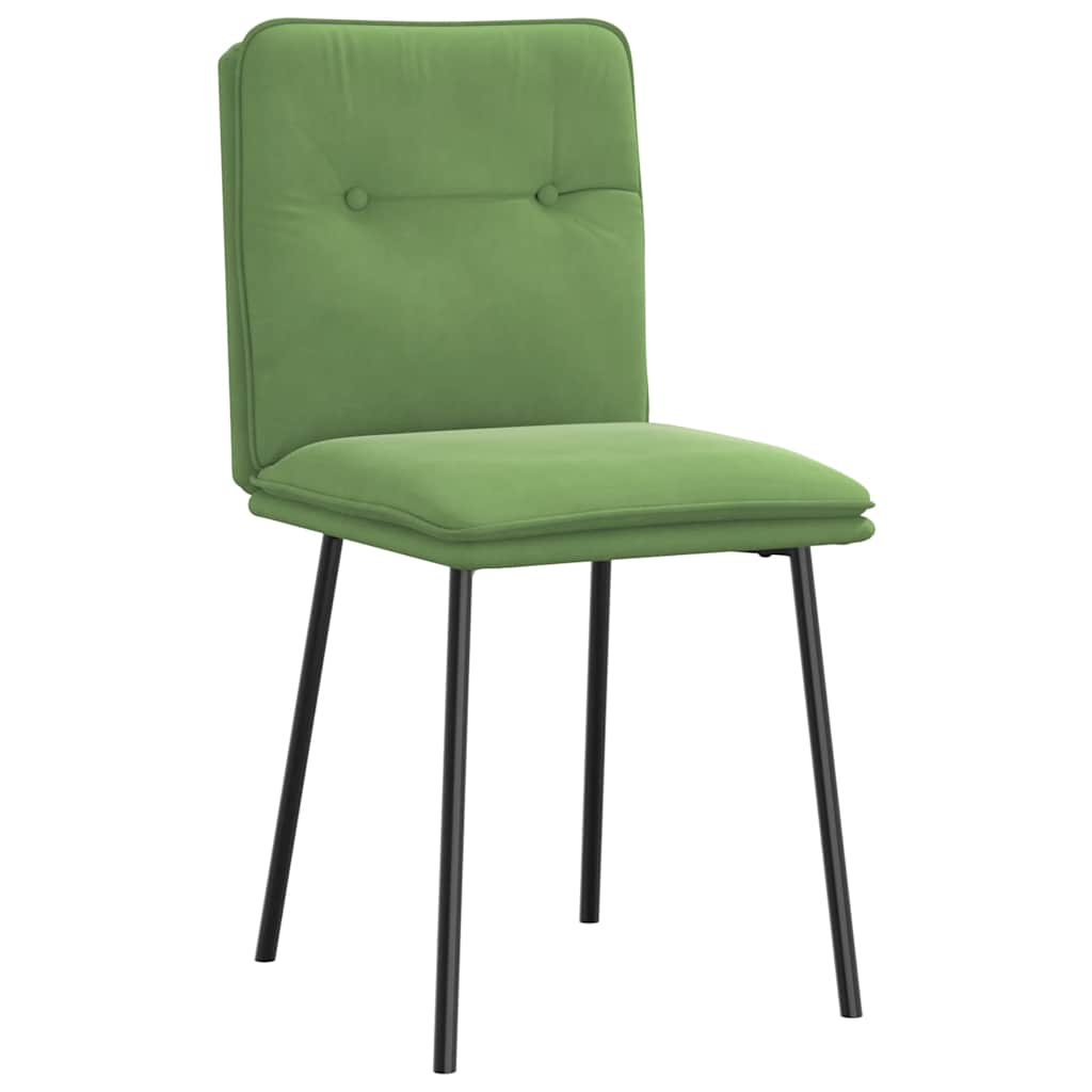 Chaises à manger lot de 4 vert clair velours - XIOS