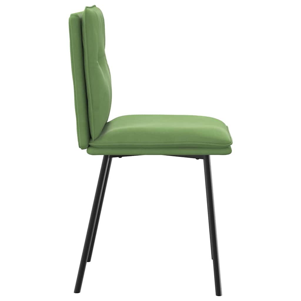 Chaises à manger lot de 4 vert clair velours - XIOS
