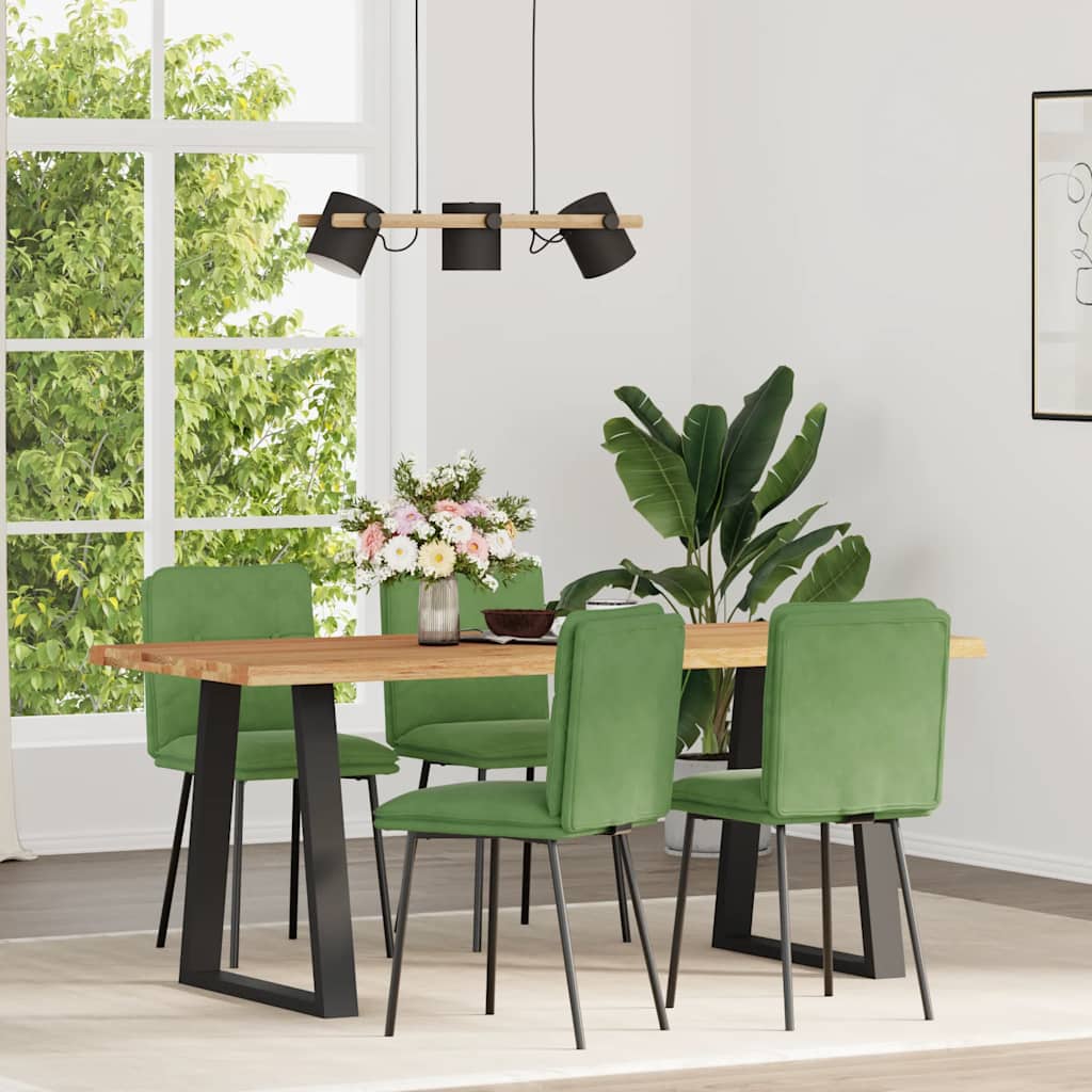 Chaises à manger lot de 4 vert clair velours - XIOS