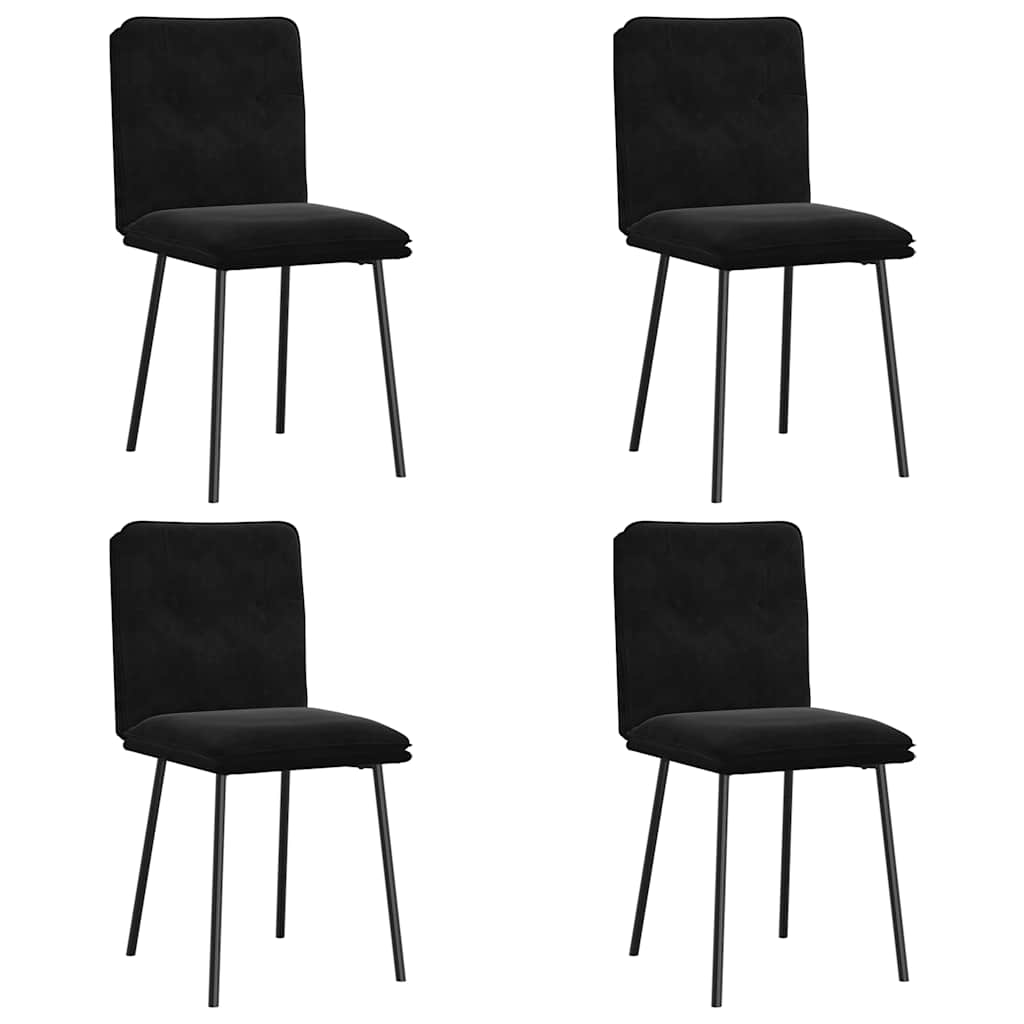 Chaises à manger lot de 4 Noir Velours - XIOS