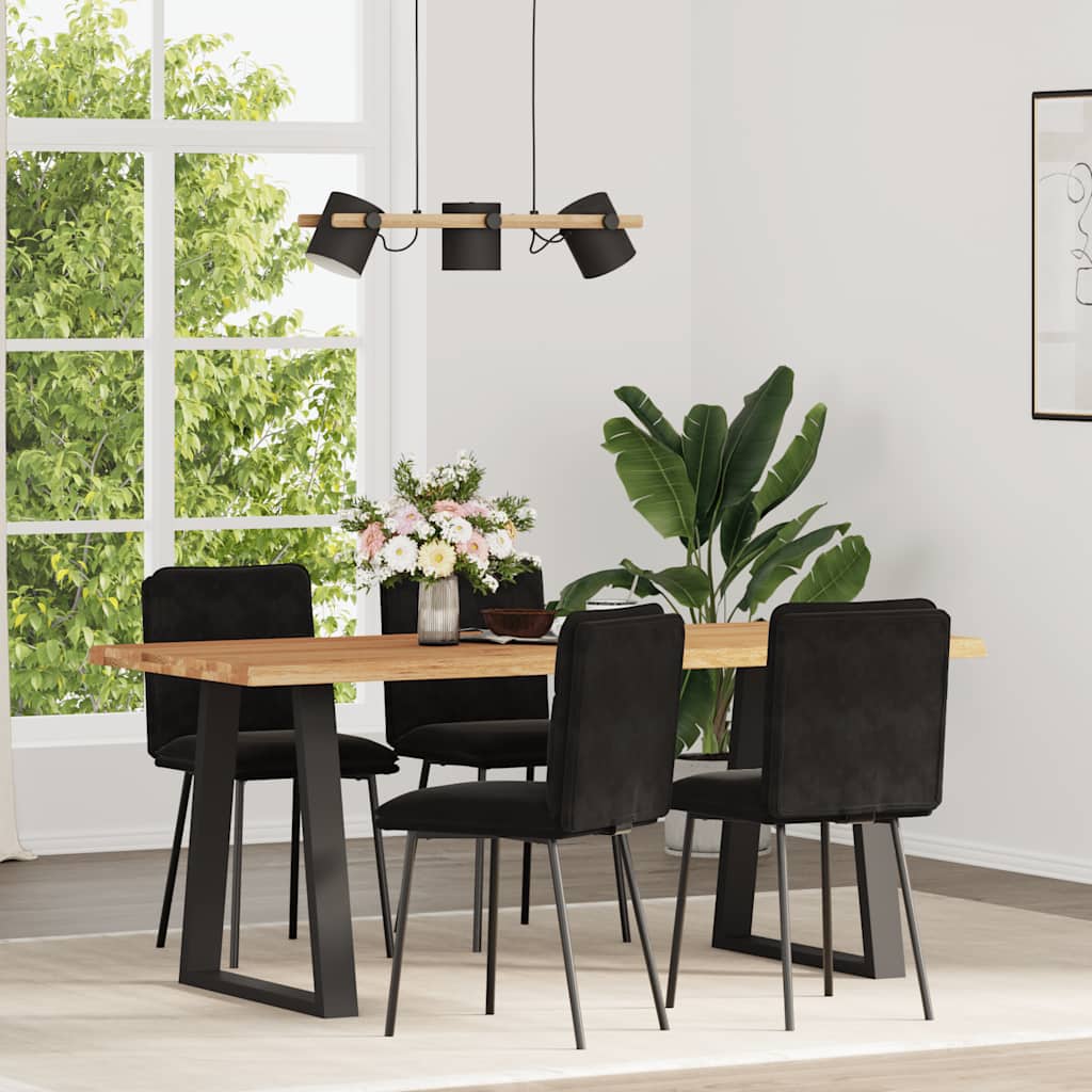 Chaises à manger lot de 4 Noir Velours - XIOS