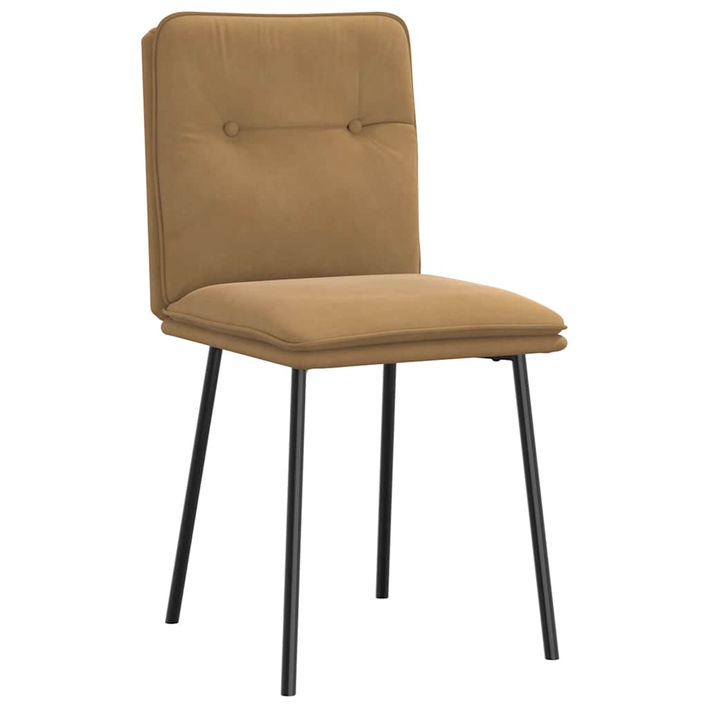 Chaises à manger lot de 4 marron velours