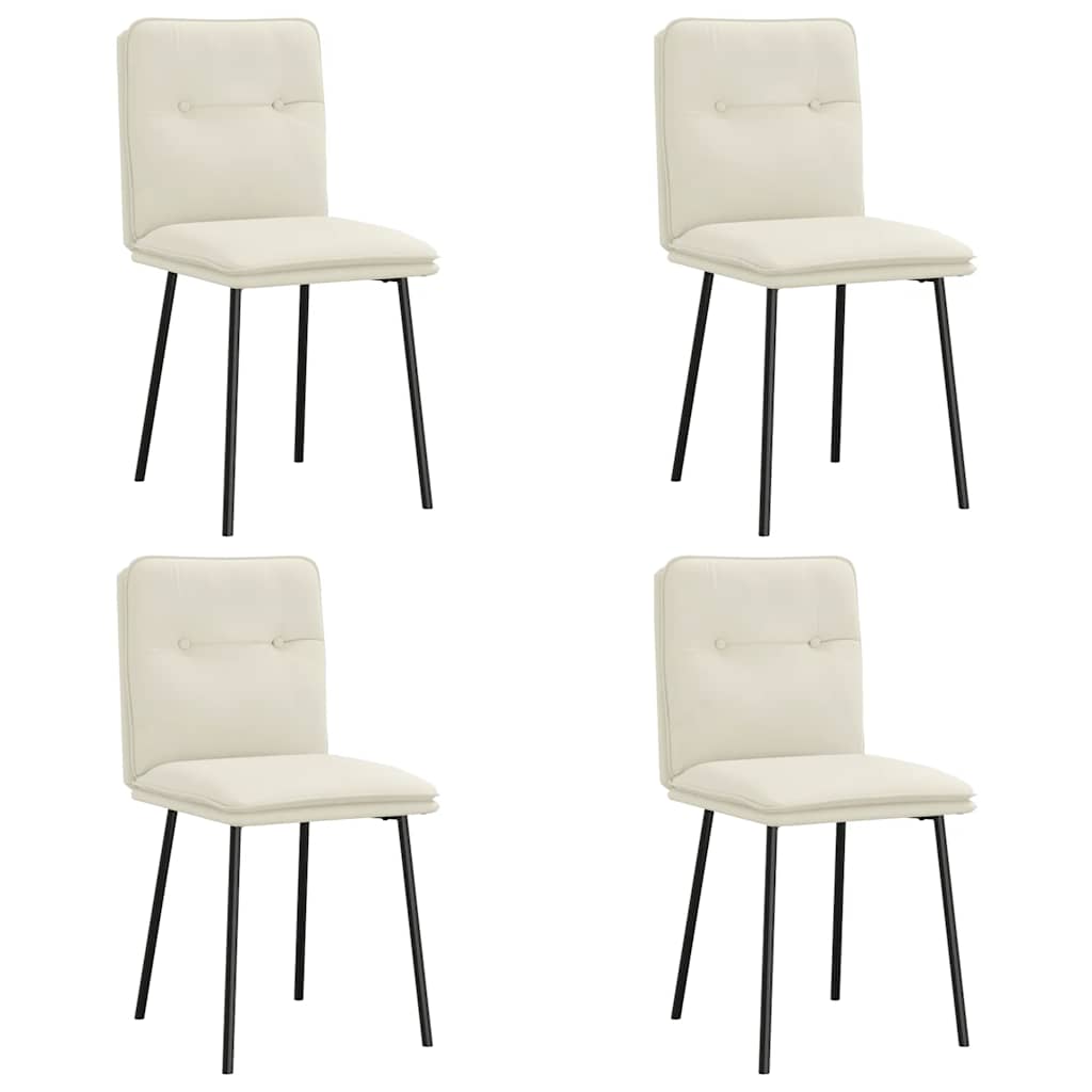 Chaises à manger lot de 4 Crème Velours