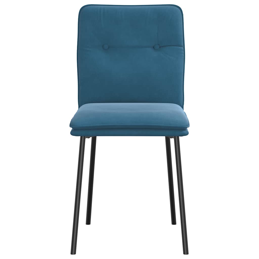 Chaises à manger lot de 4 Bleu Velours