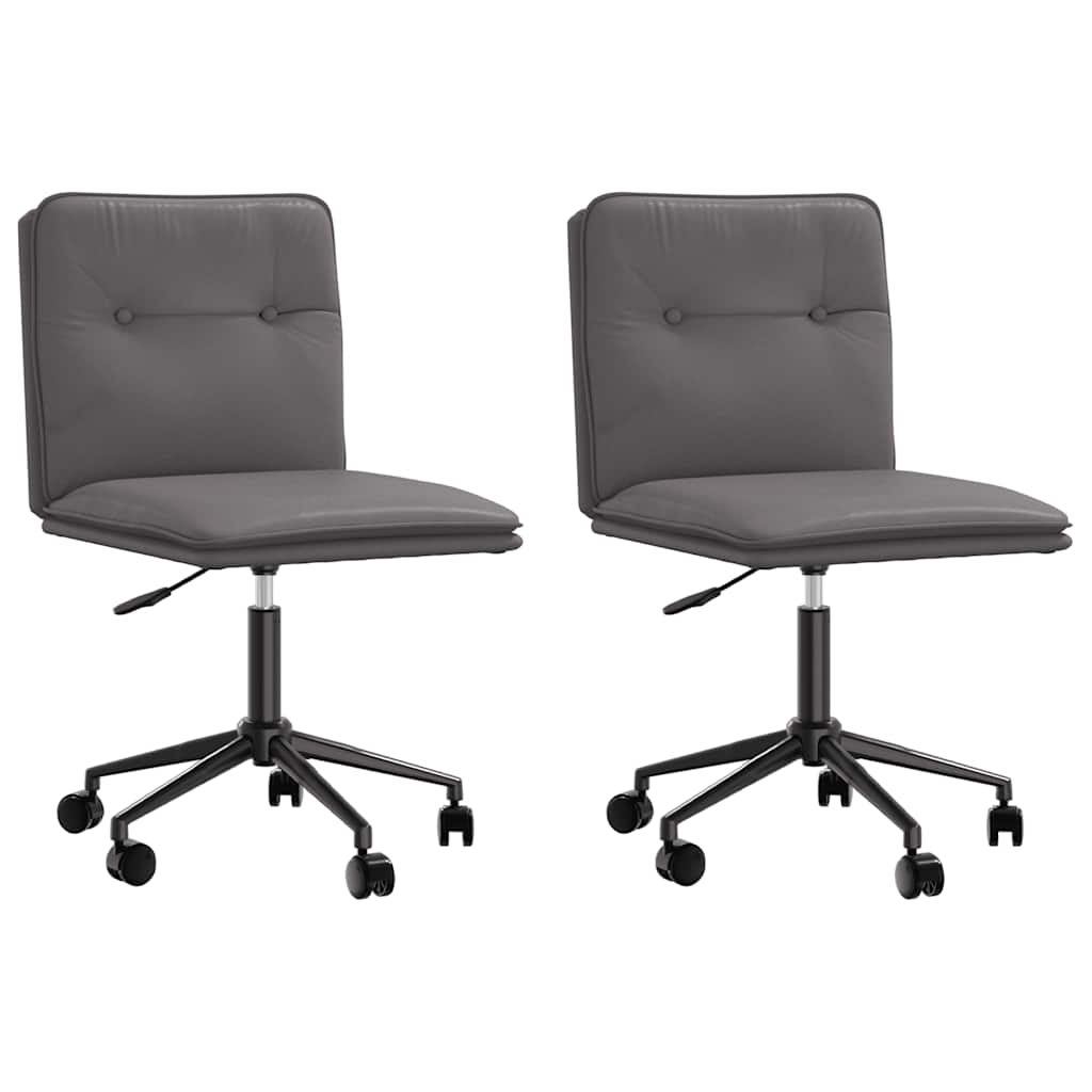 Chaises à manger lot de 2 gris similicuir