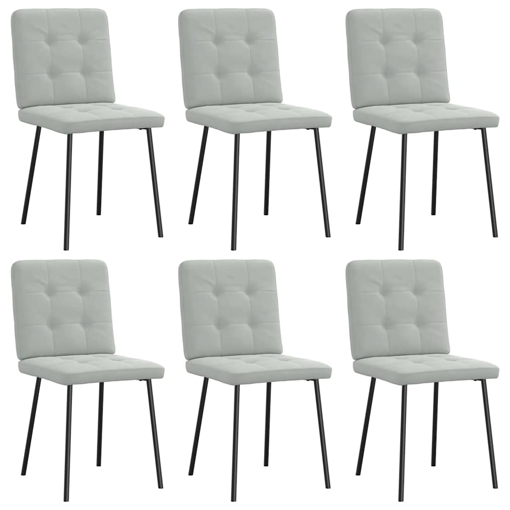 Chaises à manger lot de 6 gris clair velours - XIOS
