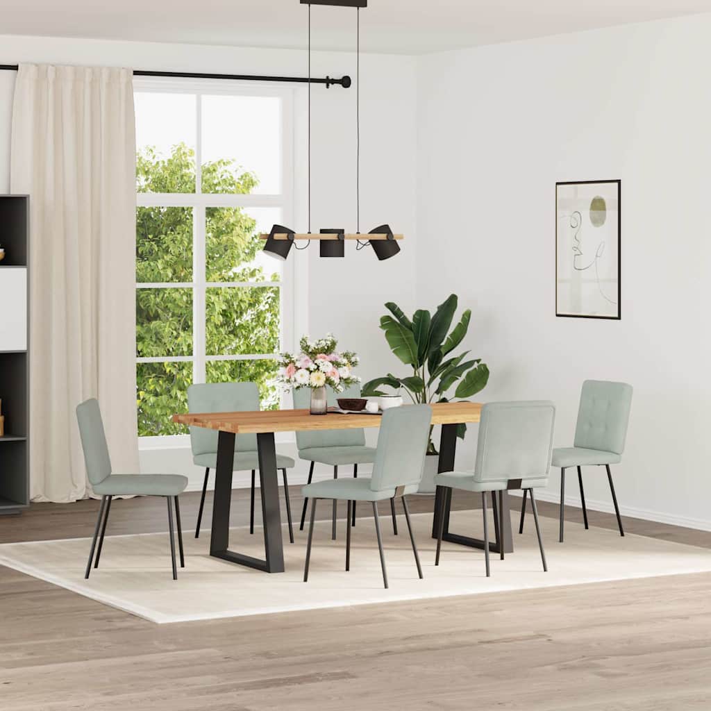 Chaises à manger lot de 6 gris clair velours - XIOS