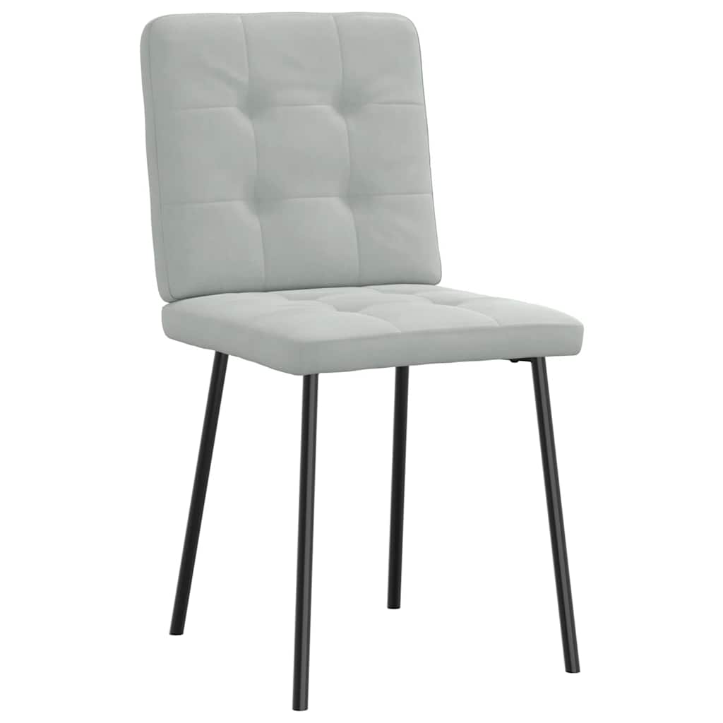 Chaises à manger lot de 6 gris clair velours - XIOS
