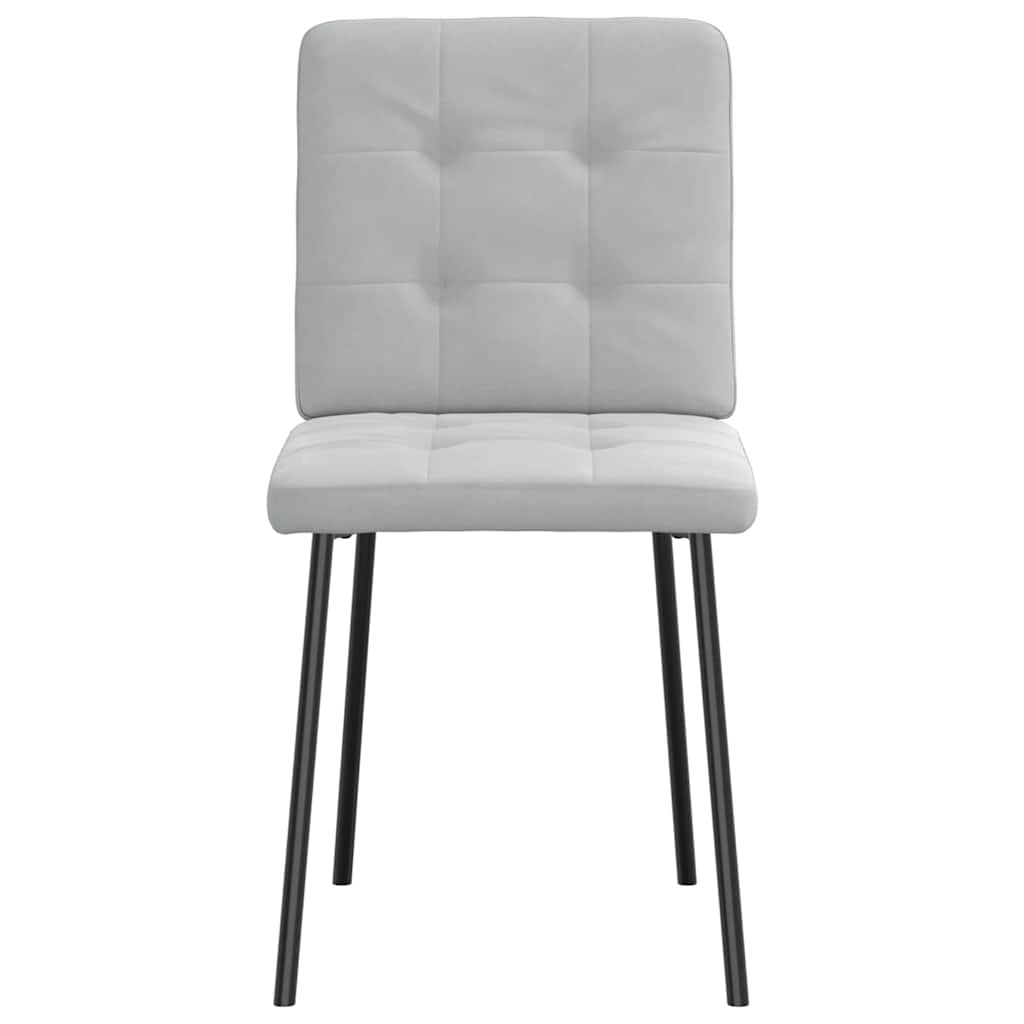 Chaises à manger lot de 6 gris clair velours - XIOS