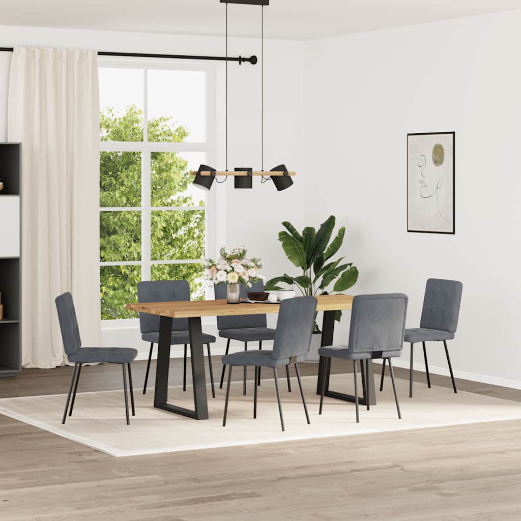 Chaises à manger lot de 6 gris foncé velours - XIOS