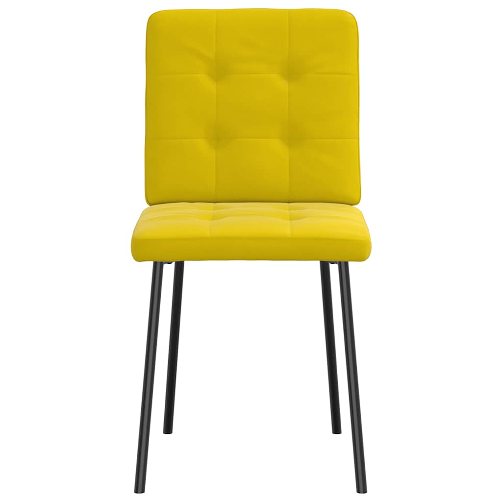 Chaises à manger lot de 6 jaune velours - XIOS