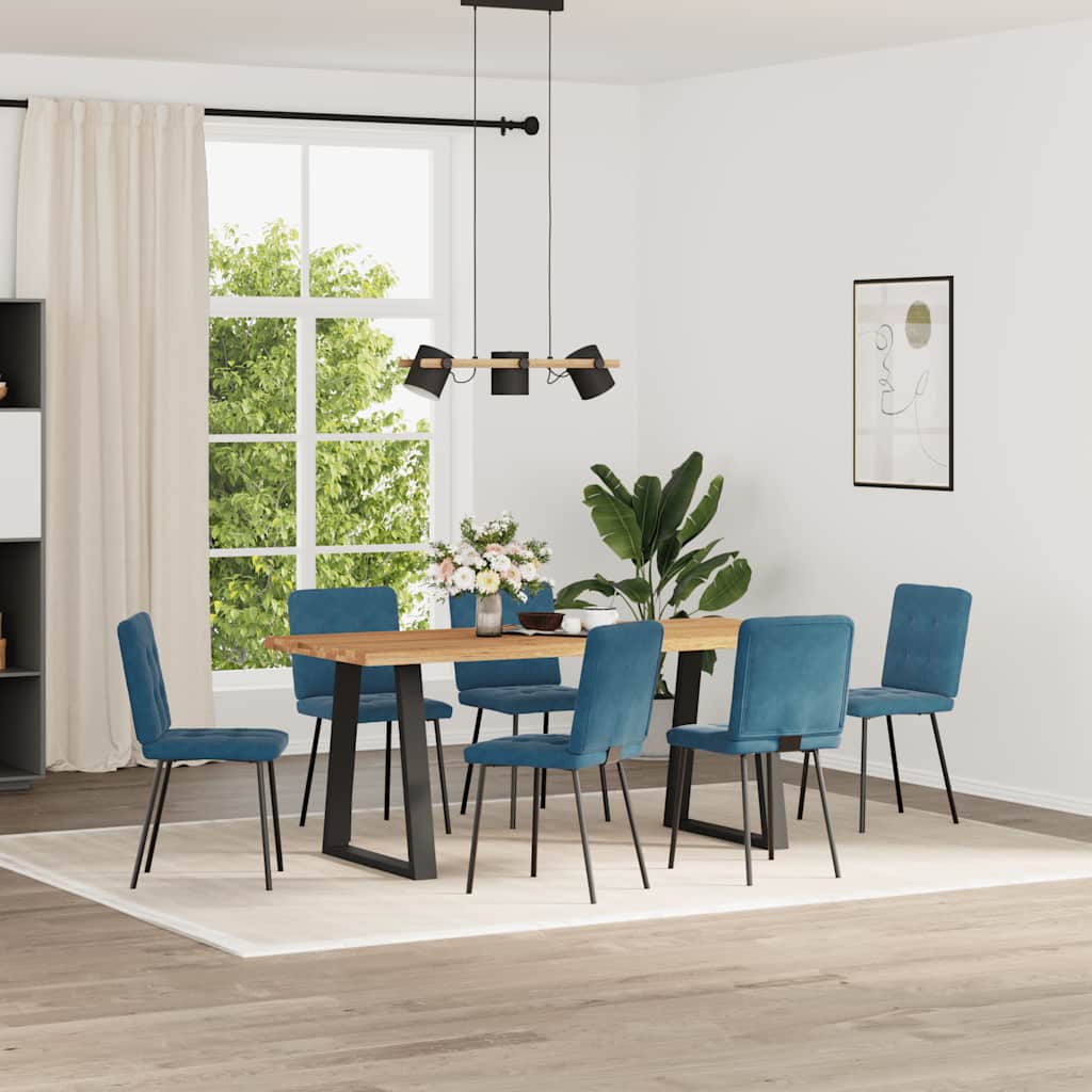 Chaises à manger lot de 6 bleu velours - XIOS
