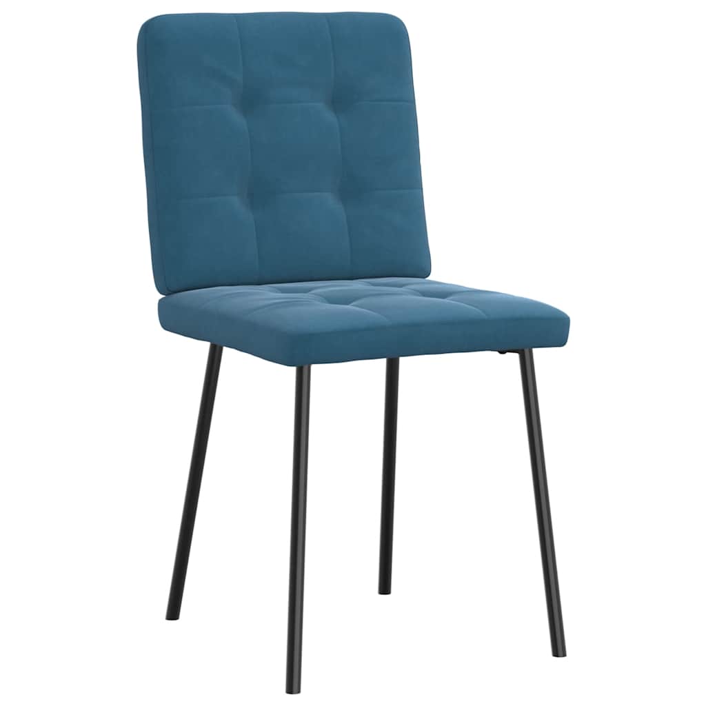 Chaises à manger lot de 6 bleu velours - XIOS