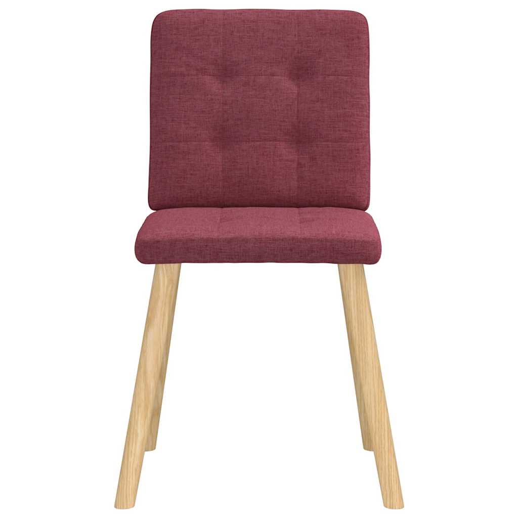 Chaises à manger lot de 6 rouge bordeaux tissu - XIOS