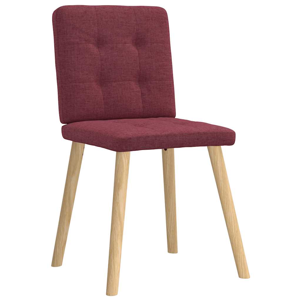 Chaises à manger lot de 6 rouge bordeaux tissu - XIOS