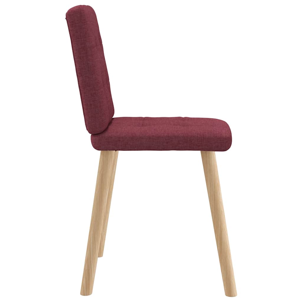 Chaises à manger lot de 6 rouge bordeaux tissu - XIOS