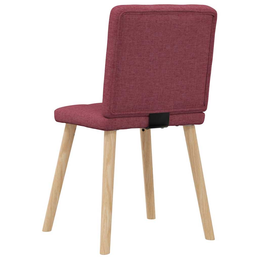 Chaises à manger lot de 6 rouge bordeaux tissu - XIOS