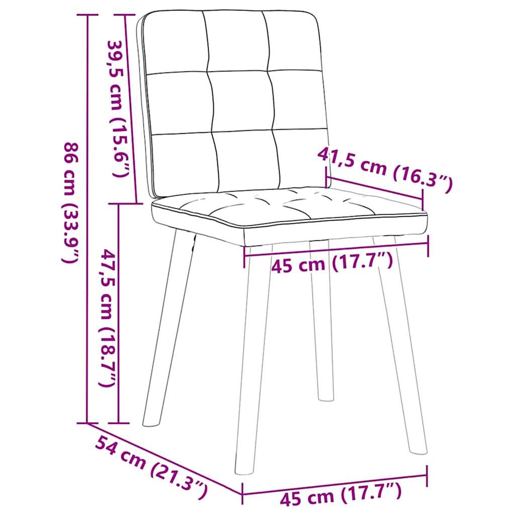 Chaises à manger lot de 6 crème tissu