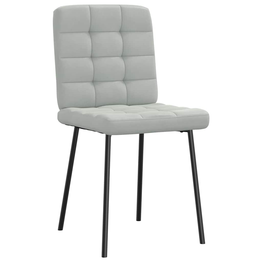 Chaises à manger lot de 6 gris clair velours - XIOS