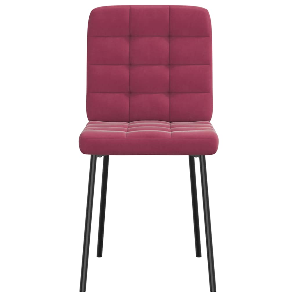Chaises à manger lot de 6 rouge bordeaux velours - XIOS