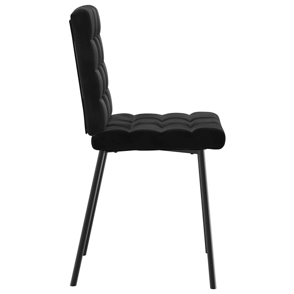 Chaises à manger lot de 6 noir velours - XIOS