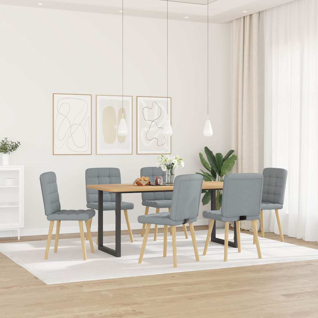 Chaises à manger lot de 6 gris clair tissu - XIOS