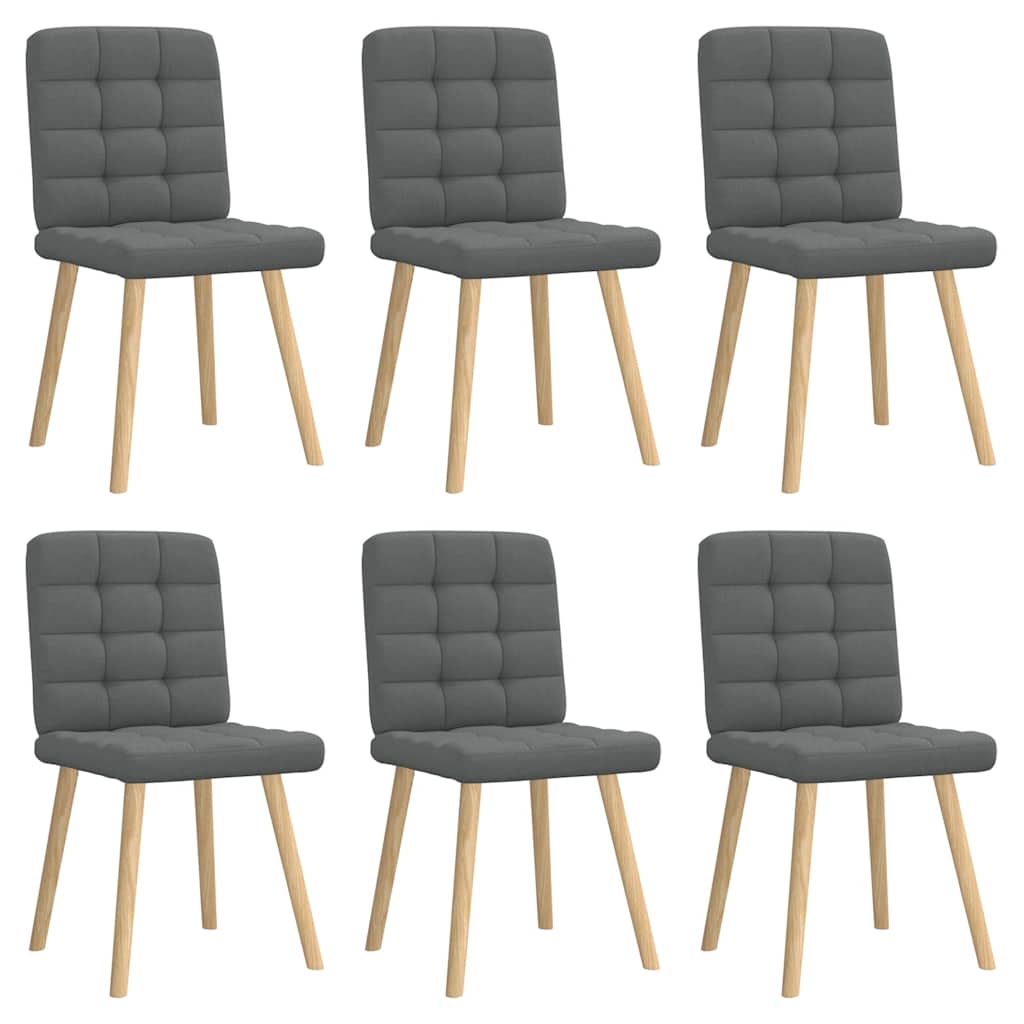 Chaises à manger lot de 6 gris foncé tissu - XIOS