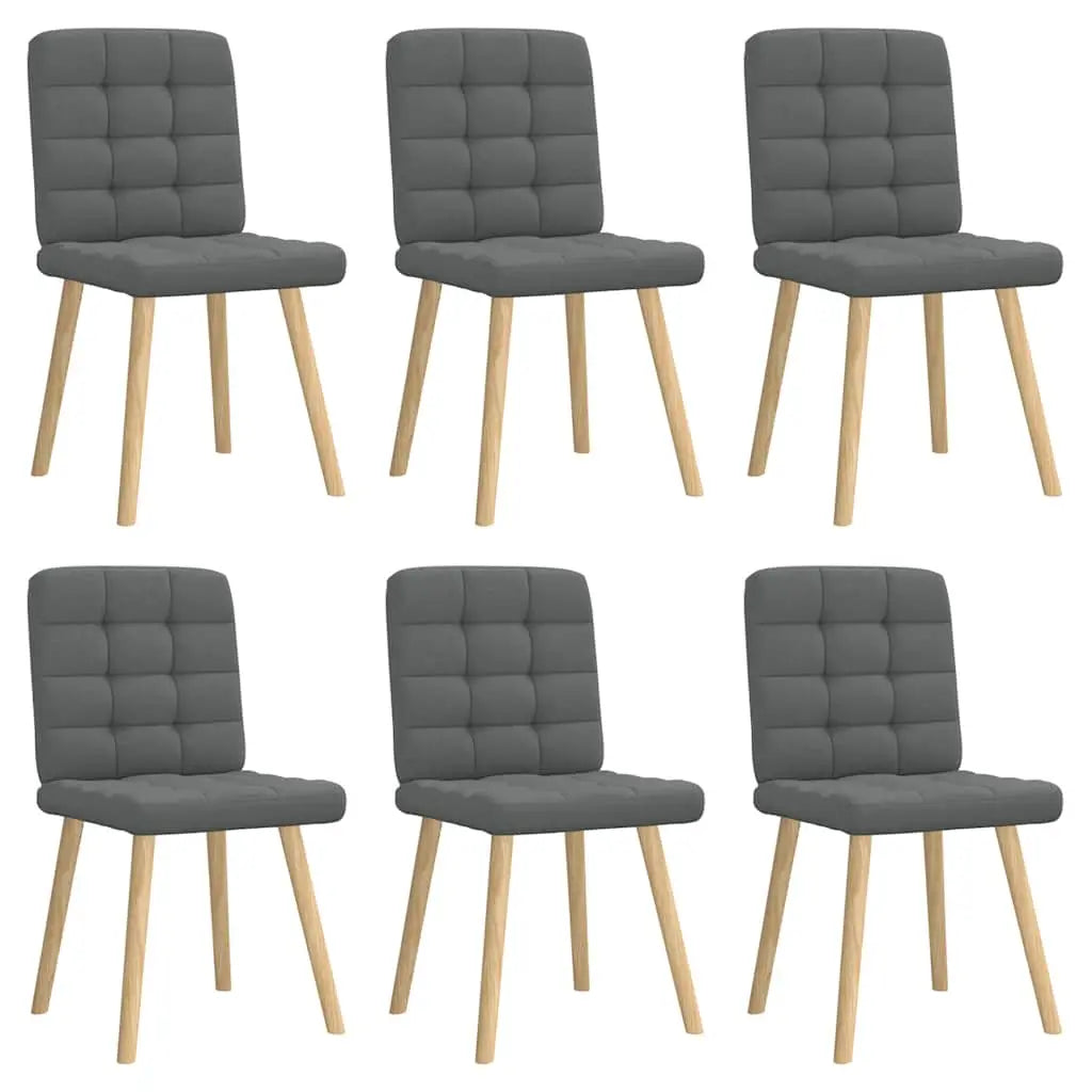 Chaises à manger lot de 6 gris foncé tissu - XIOS