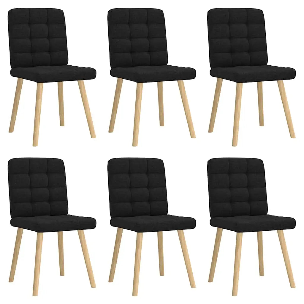 Chaises à manger lot de 6 noir tissu - XIOS