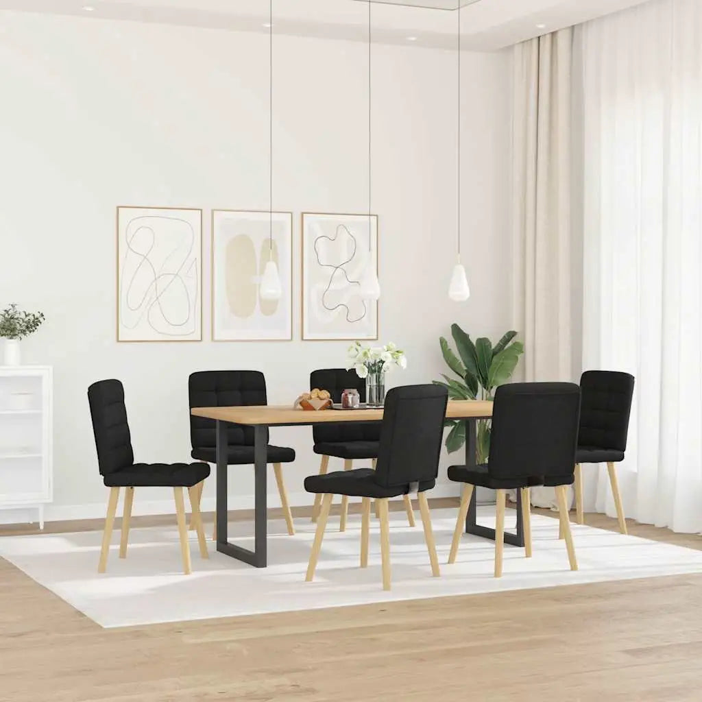 Chaises à manger lot de 6 noir tissu - XIOS