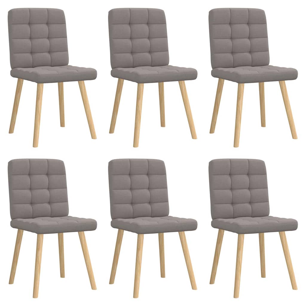 Chaises à manger lot de 6 taupe tissu - XIOS