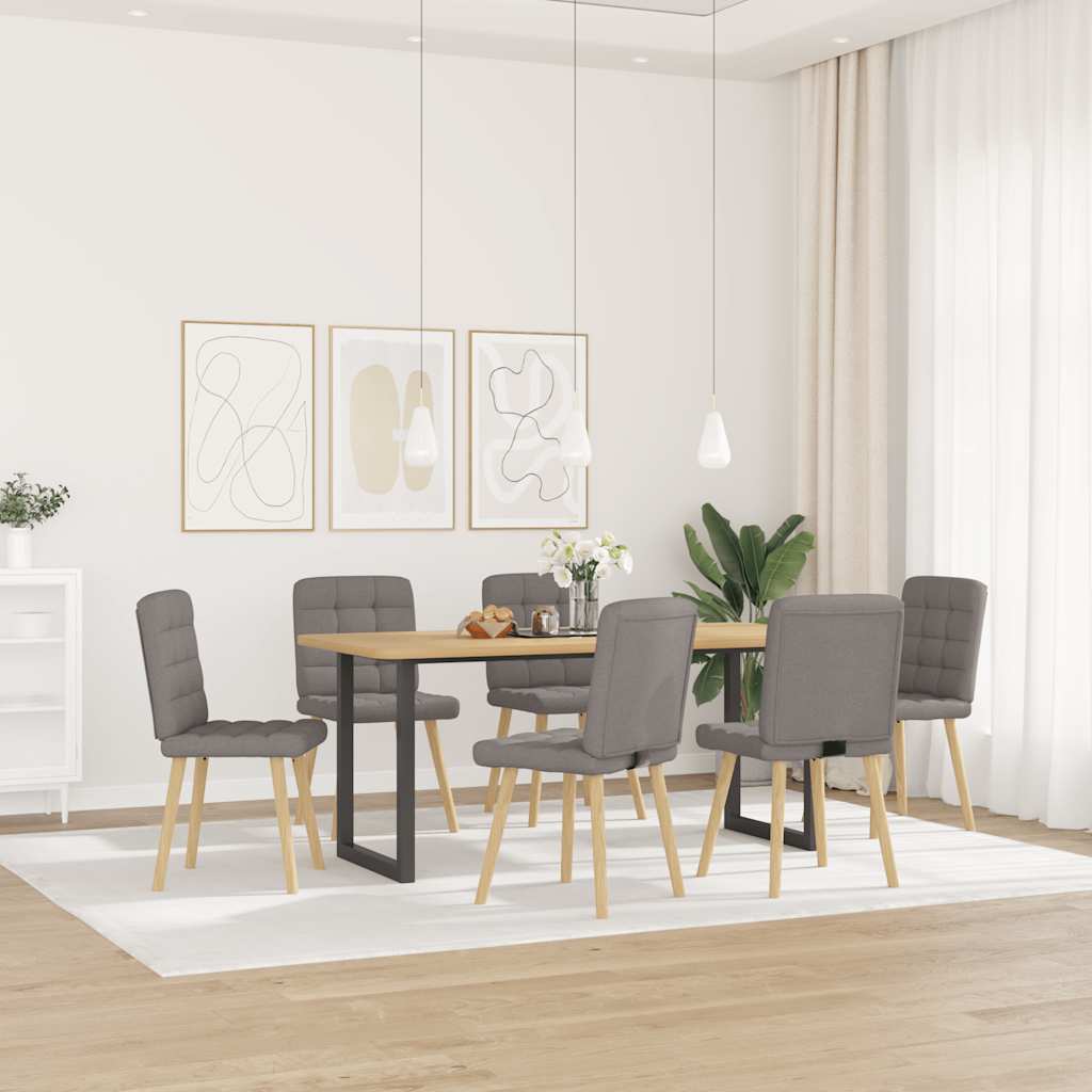 Chaises à manger lot de 6 taupe tissu - XIOS