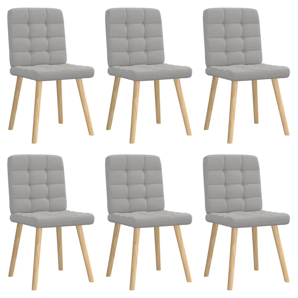 Chaises à manger lot de 6 gris nuage tissu - XIOS