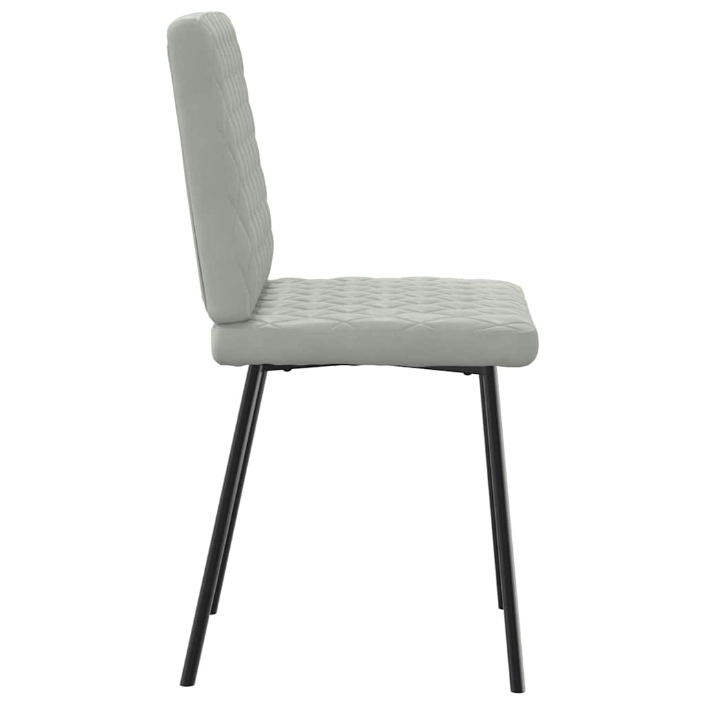 Chaises à manger lot de 6 gris clair velours - XIOS