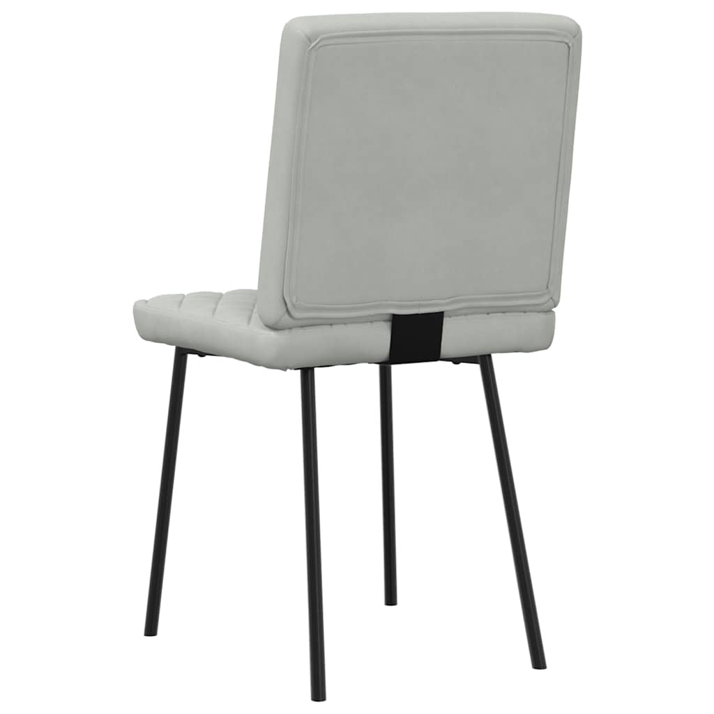 Chaises à manger lot de 6 gris clair velours - XIOS