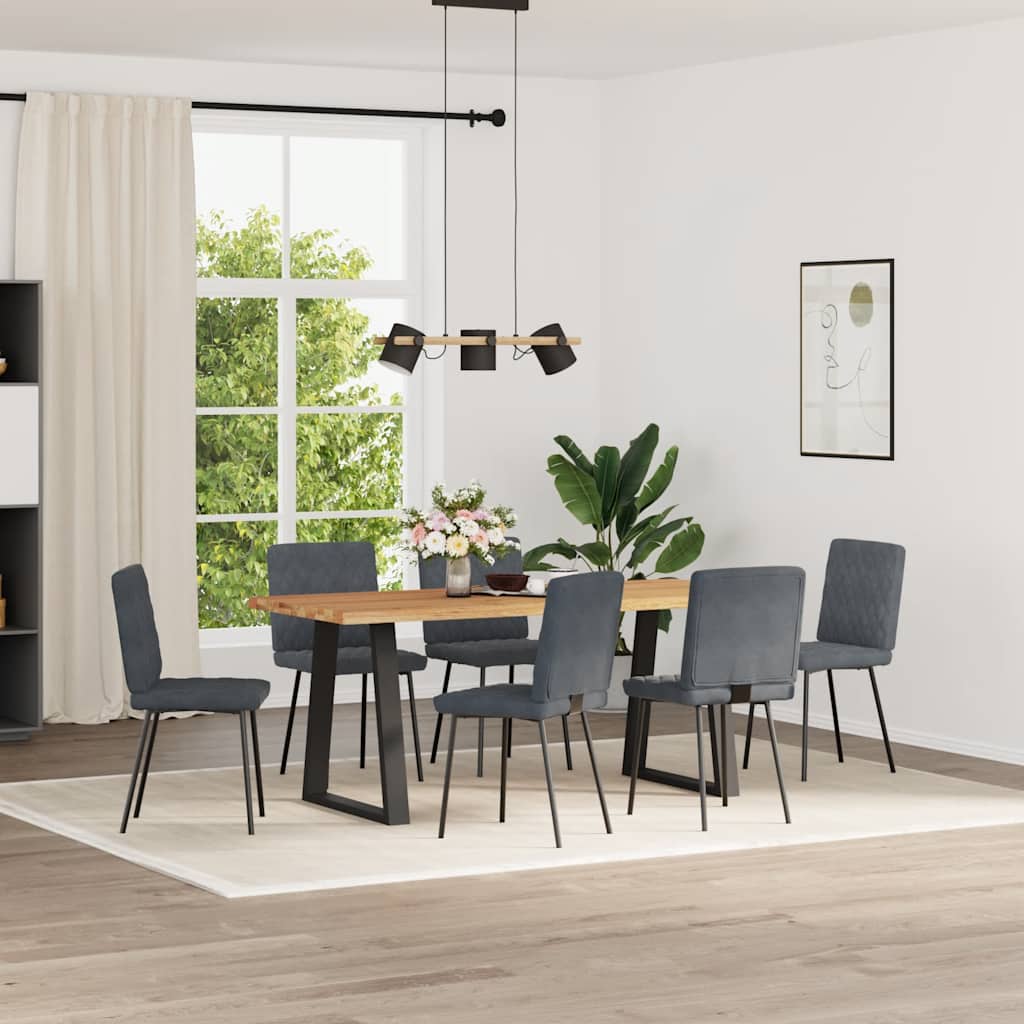 Chaises à manger lot de 6 gris foncé velours - XIOS
