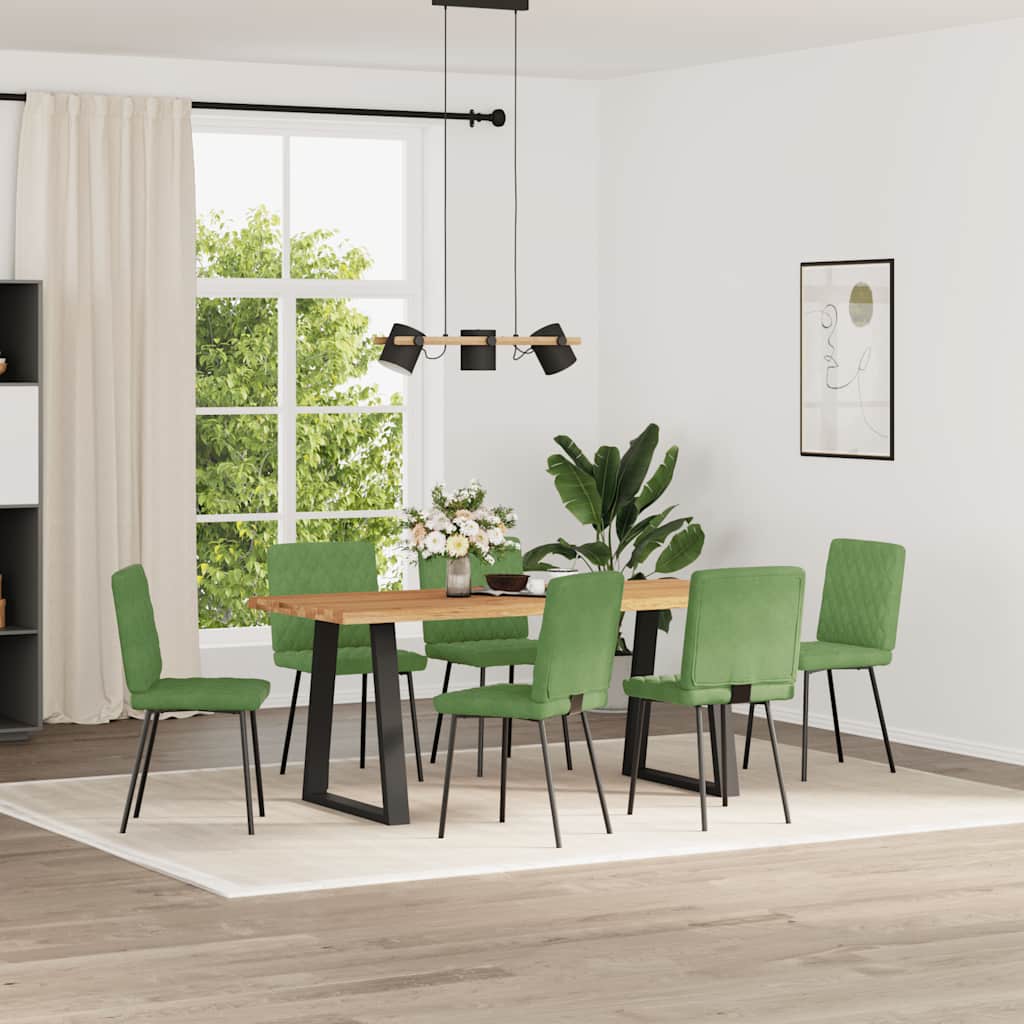Chaises à manger lot de 6 vert clair velours - XIOS