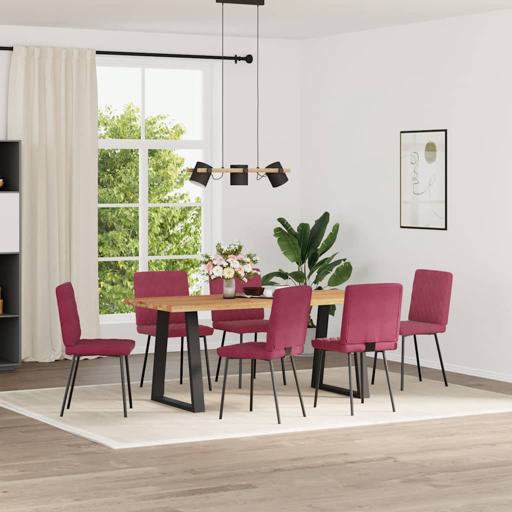 Chaises à manger lot de 6 rouge bordeaux velours Chaises de cuisine vidaXL