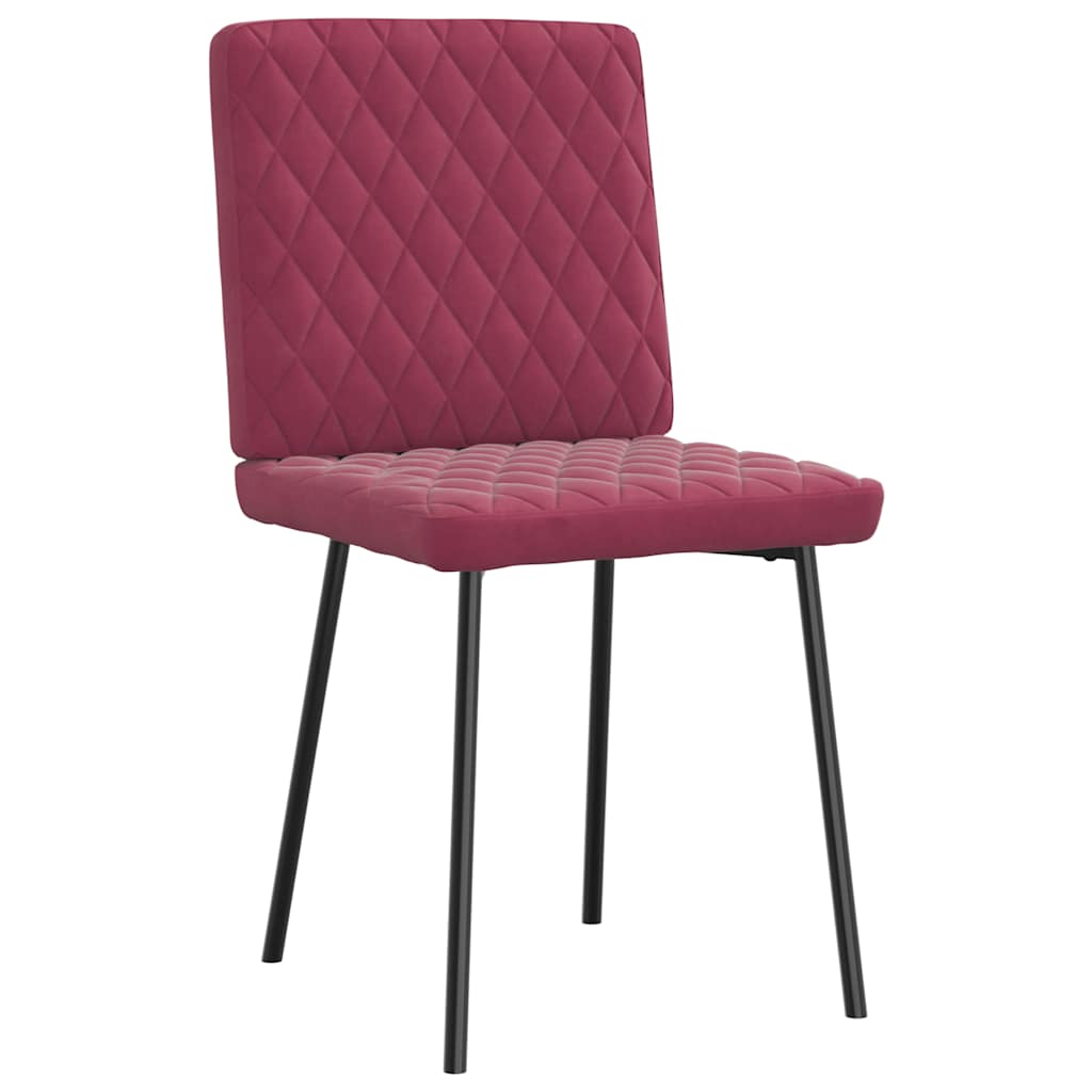 Chaises à manger lot de 6 rouge bordeaux velours Chaises de cuisine vidaXL