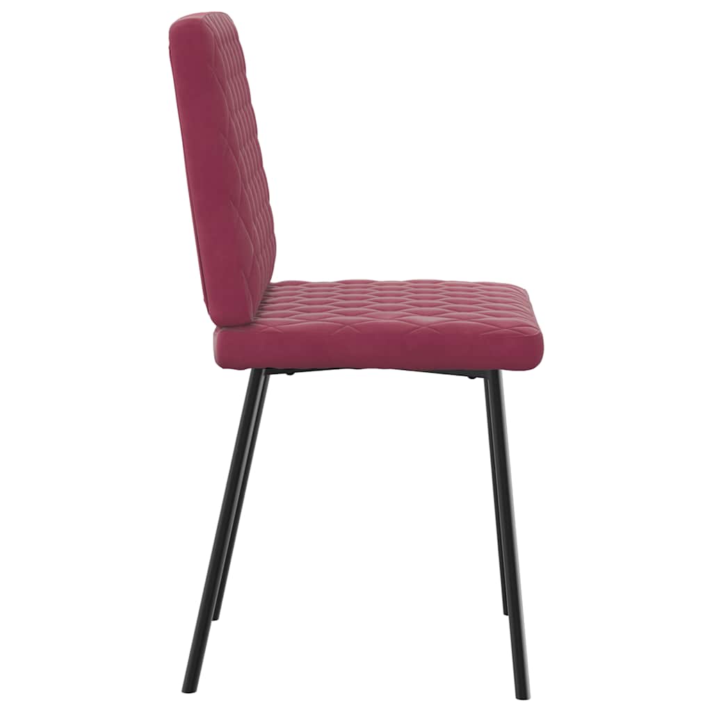 Chaises à manger lot de 6 rouge bordeaux velours Chaises de cuisine vidaXL