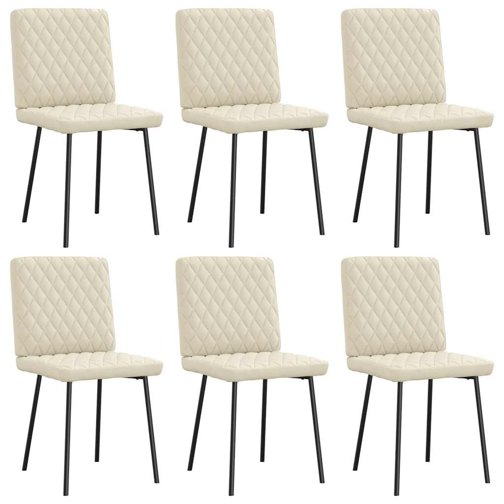 Chaises à manger lot de 6 crème similicuir - XIOS