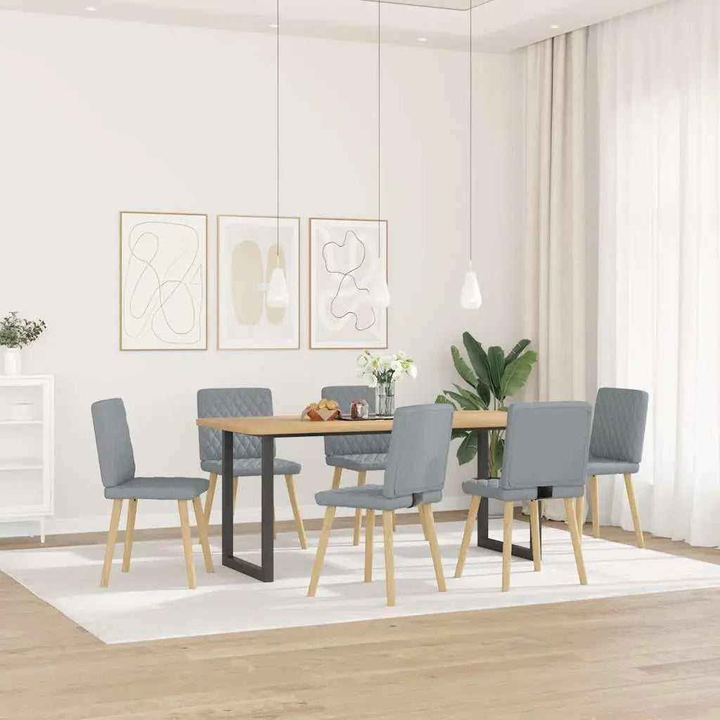 Chaises à manger lot de 6 gris clair tissu - XIOS