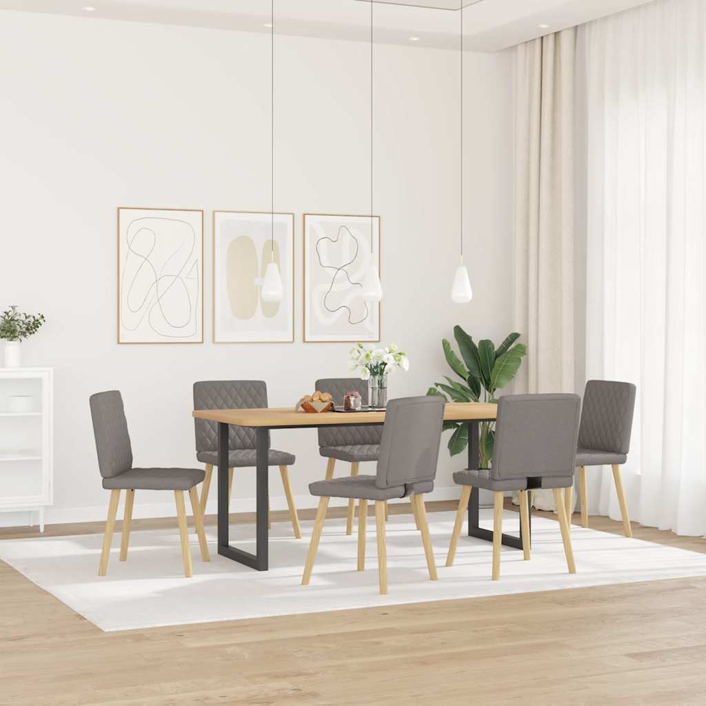 Chaises à manger lot de 6 taupe tissu - XIOS