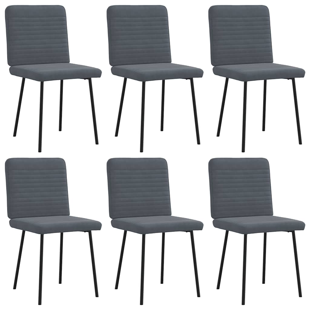 Chaises à manger lot de 6 gris foncé velours - XIOS