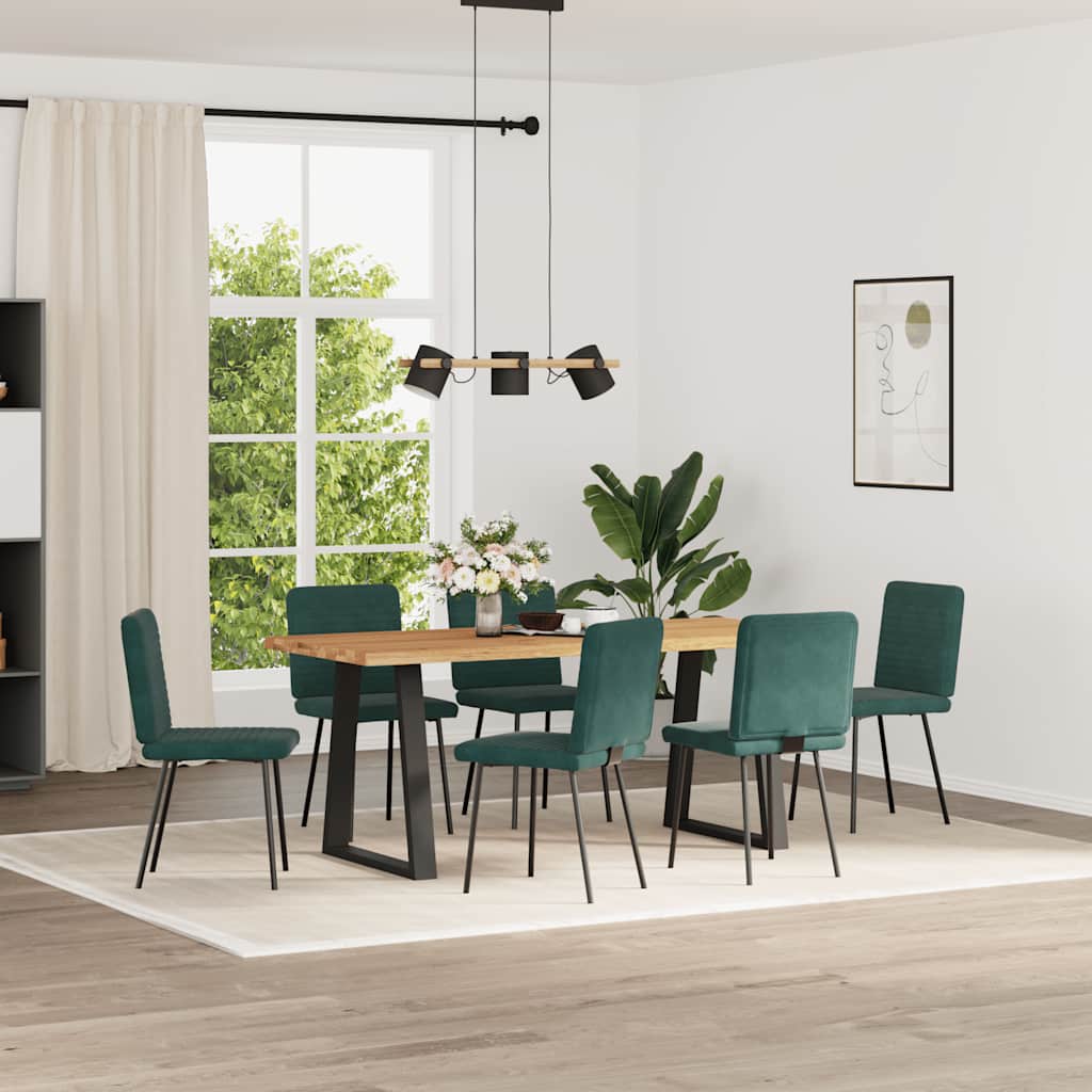 Chaises à manger lot de 6 vert foncé velours - XIOS
