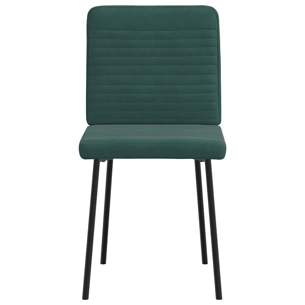 Chaises à manger lot de 6 vert foncé velours - XIOS